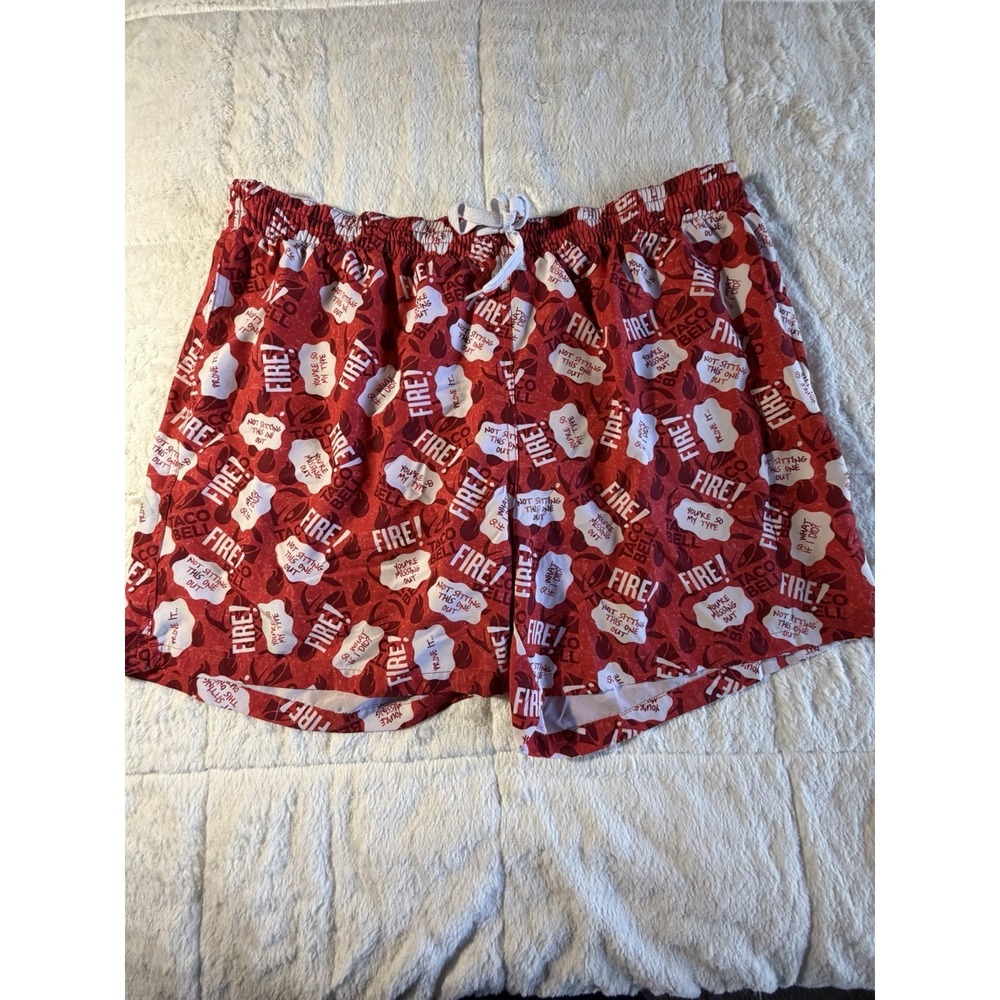 Chubbies‎ Swim Trunks TACO BELL Shorts Fire Sauce 5" Stretch Lined Mens XXL